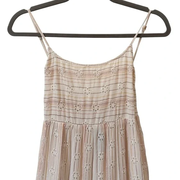 L*Space Santorini Maxi Dress "Falling For You" Eyelet Metallic Stripes Sz M - Picture 6 of 12